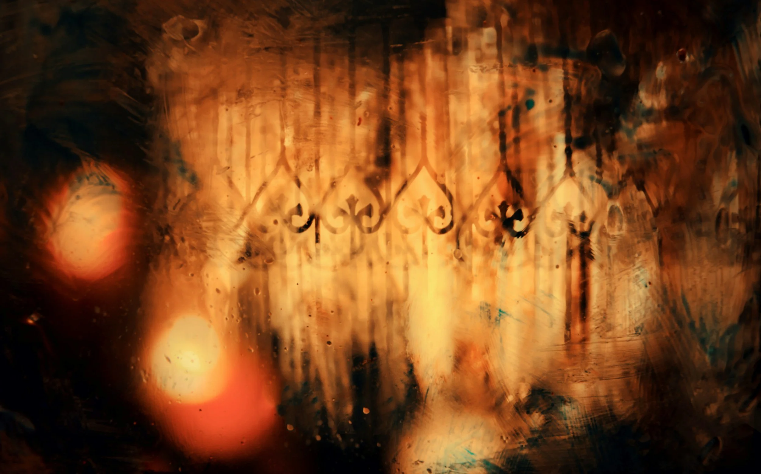 Warm abstract surface with atmospheric amber light.